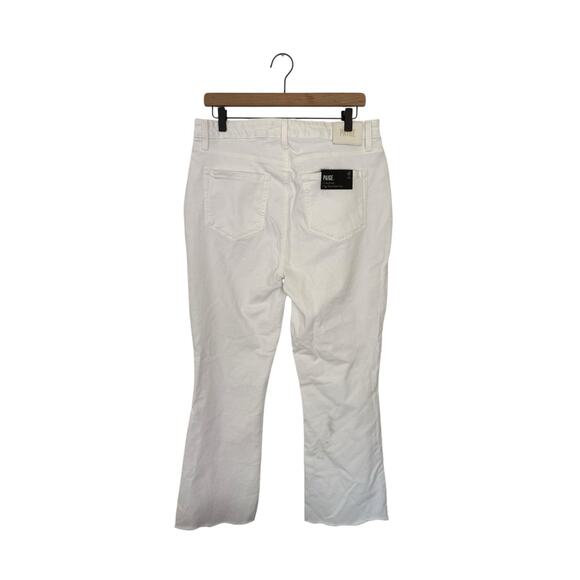 Paige Womens Charlie Flare Jeans Size 31 White Stretch Denim High Rise - Picture 1 of 4